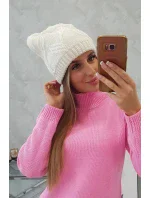 Dámská čepice ecru model 18752441 - K-Fashion Dámská čepice ecru model 18752441 - K-Fashion