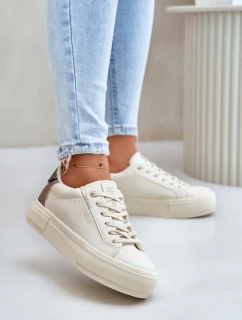 Zateplené dámské tenisky na platformě Big Star model 21675189 béžové - Big Star Shoes