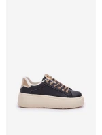 na platformě s ozdobnými šňůrkami černé model 21683454 - Boto na platformě s ozdobnými šňůrkami černé model 21683454 - Boto