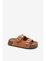 Dámské pantofle se zlatými sponami a cvočky Camel model 21960988 - Boto