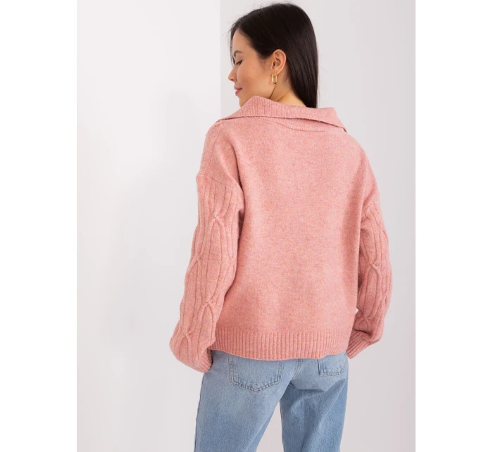 Sweter AT SW ciemny różowy model 19034293 - FPrice Sweter AT SW ciemny różowy model 19034293 - FPrice