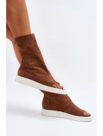 Zazoo 3441 Dámské semišové sandály s hnědým svrškem Zazoo 3441 Dámské semišové sandály s hnědým svrškem