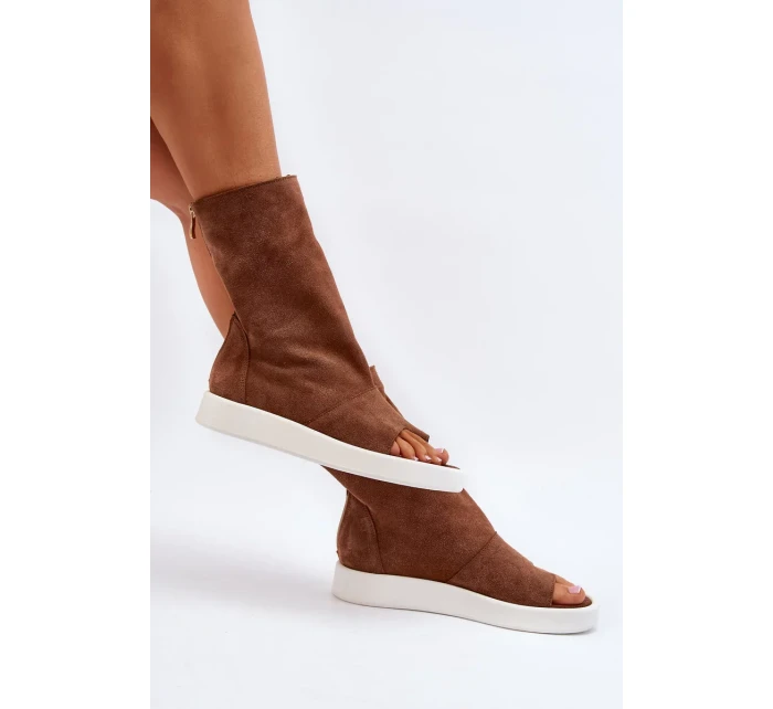 Zazoo 3441 Dámské semišové sandály s hnědým svrškem Zazoo 3441 Dámské semišové sandály s hnědým svrškem