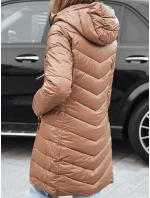 Dámská zimní dlouhá prošívaná bunda velbloudí barvy FashionStreet TY5504