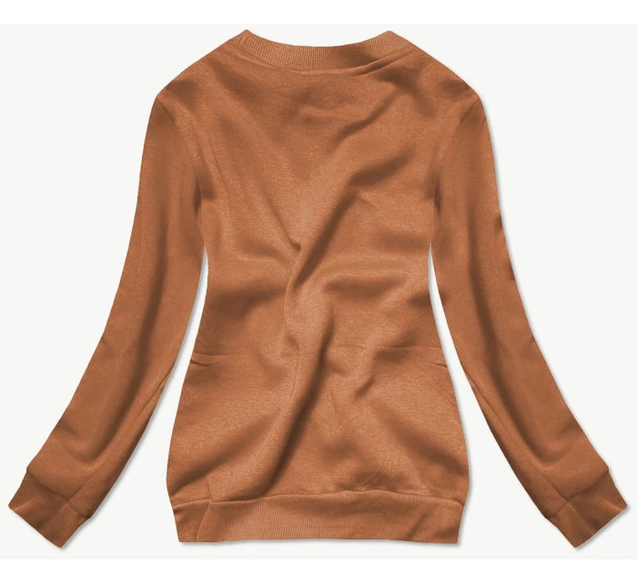 Dámská tepláková mikina v barvě se stahovacími lemy model 21466543 - J.STYLE