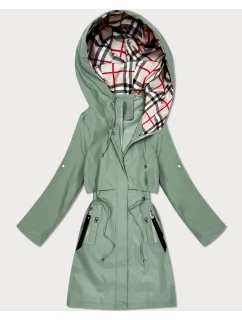 Lekka parka damska na podszewce Goodlookin szarozielona (KK60407-3#)