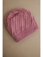 Dámská zimní čepice z vlny K441 tmavě růžová Dámská zimní čepice z vlny K441 tmavě růžová