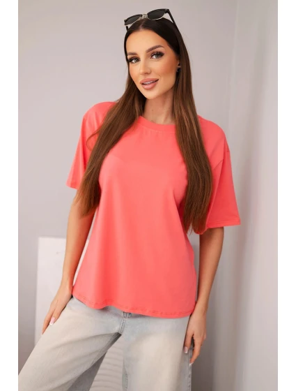 Dámská bavlněná basic halenka s krátkým rukávem malinová Dámská bavlněná basic halenka s krátkým rukávem malinová