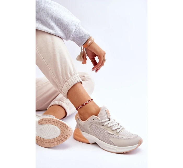 Pohodlné sportovní boty Memory Foam System Big Star model 21611874 Béžove - Big Star Shoes Pohodlné sportovní boty Memory Foam System Big Star model 21611874 Béžove - Big Star Shoes