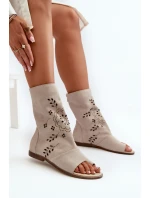 Zazoo Dámské Semišové Sandály S Na Zip Světle Béžové model 21665626 - Boto