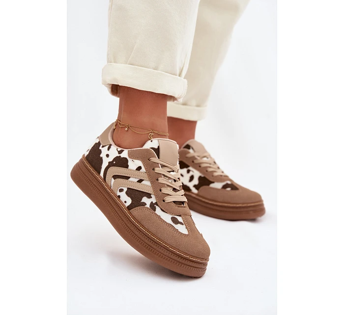 Dámské tenisky na platformě s tmavě béžové model 22039913 - Boto