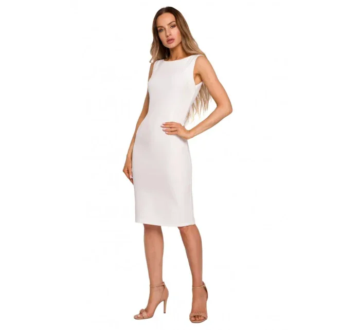 M667 Šaty Shaeth s ozdobným řetízkem na zádech - černé