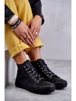 Dámské Tenisky Big Star Vysoké Zateplené Černé EE274110 Dámské Tenisky Big Star Vysoké Zateplené Černé EE274110