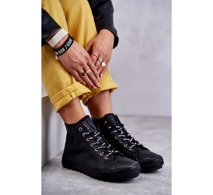 Dámské Tenisky Big Star Vysoké Zateplené Černé EE274110 Dámské Tenisky Big Star Vysoké Zateplené Černé EE274110