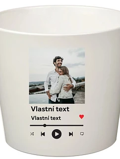Personalizovaný květináč s motivem přehrávače - malý