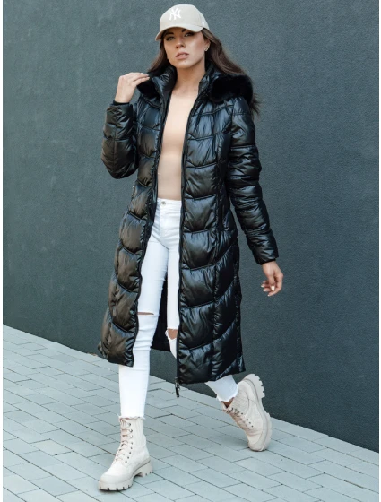 Dámská prošívaná zimní bunda CRYSTAL s kapucí černá Dstreet model 21979690 - FashionStreet