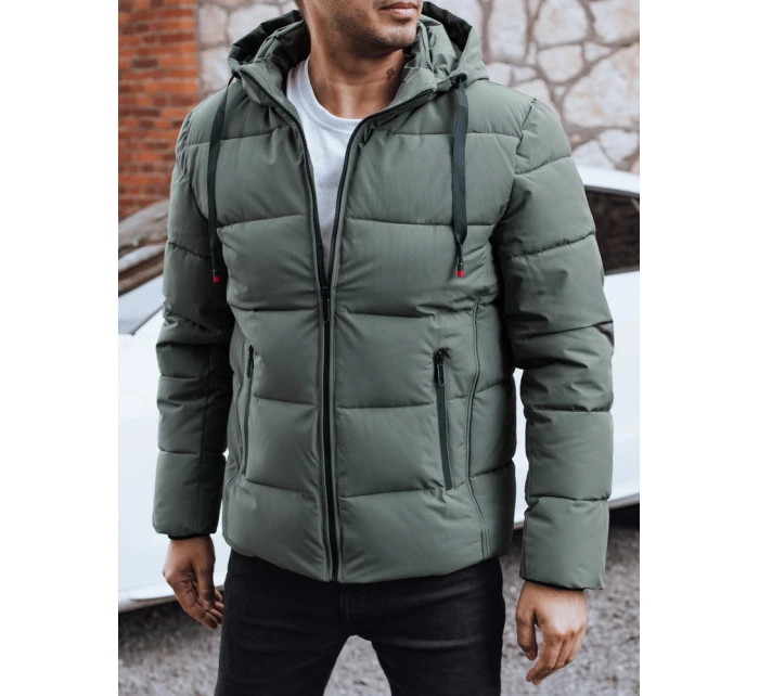 Pánská prošívaná zimní bunda s kapucí šedá FashionStreet TX5061
