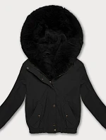 Krátká bunda S'West s kožešinovou podšívkou černá (B8506-1)