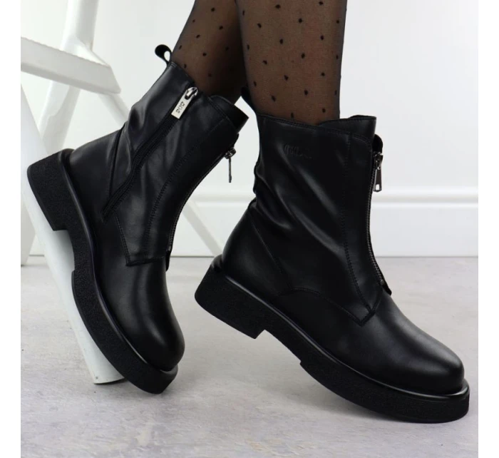 Dámské kožené boty Goe černé SS2N4145 Dámské kožené boty Goe černé SS2N4145