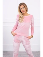 Velurová souprava se model 21753150 na zadní straně pudrově růžová - K-Fashion