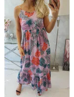 Šaty s motivem listů fialové