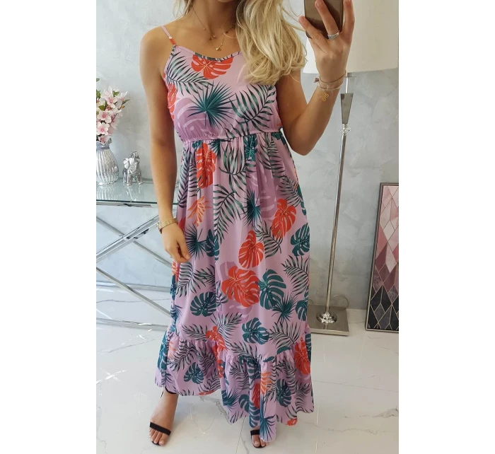 Šaty s motivem listů fialové