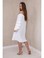 Španělské šaty s ozdobnými rukávy ecru Španělské šaty s ozdobnými rukávy ecru