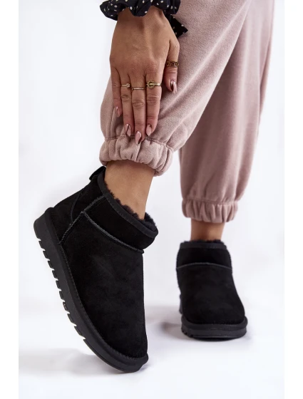 Dámské semišové nízké boty do sněhu Černe model 21601975 - Boto