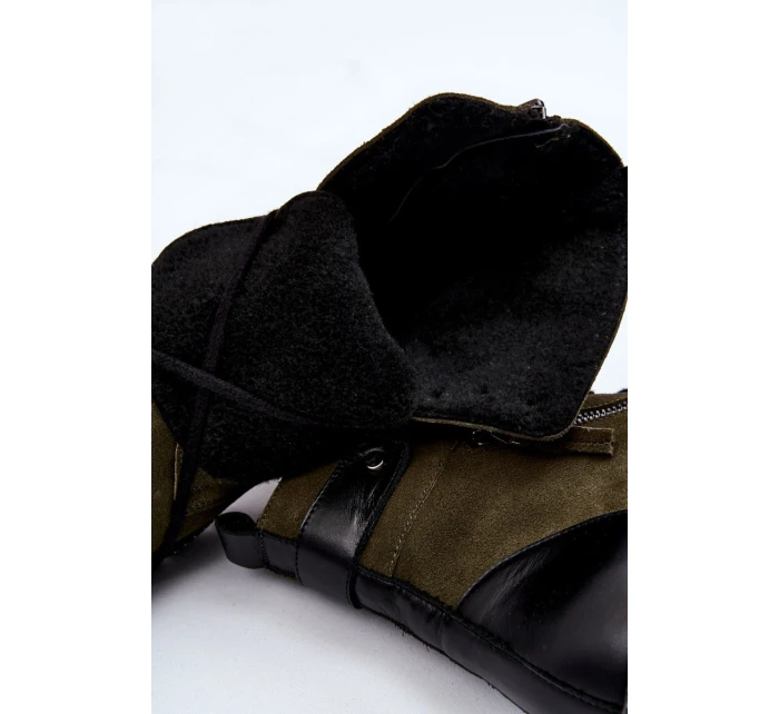 Semišové zateplené boty model 21605472 Zelená - Laura Messi