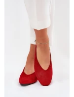 Klasické Baletky Z Eko Semiše Červené model 21687300 - Boto Klasické Baletky Z Eko Semiše Červené model 21687300 - Boto