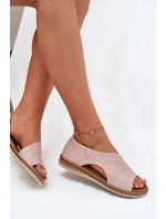 Dámské kožené sandály model 21698423 Světle růžové - Artiker Dámské kožené sandály model 21698423 Světle růžové - Artiker