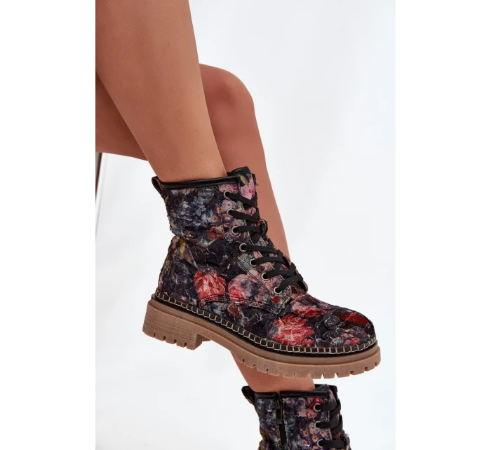 Vzorované dámské boty zateplené Artiker 57C1054 Černé