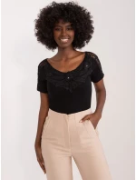 Bluzka PM BZ model 19529646 czarny - FPrice Bluzka PM BZ model 19529646 czarny - FPrice