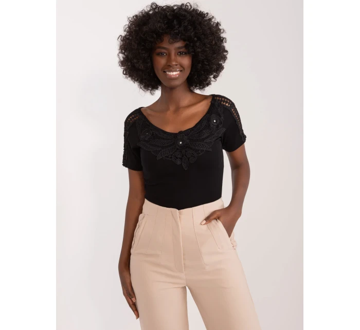 Bluzka PM BZ model 19529646 czarny - FPrice Bluzka PM BZ model 19529646 czarny - FPrice