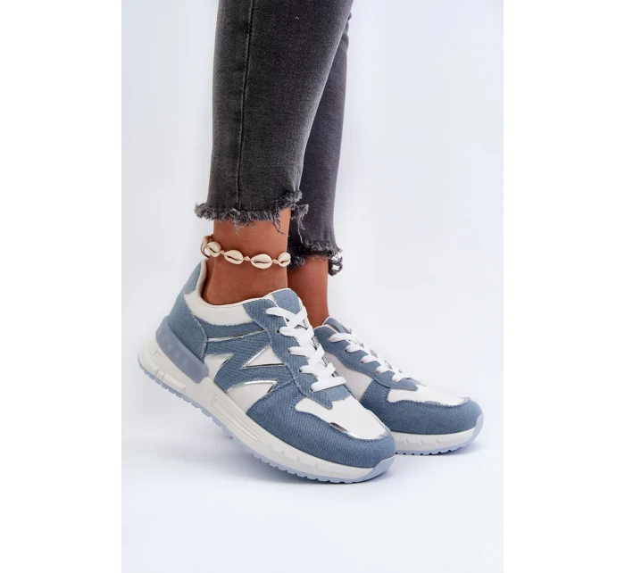 Dámské džínové tenisky vyrobené z eko kůže, modré Kaimans Dámské džínové tenisky vyrobené z eko kůže, modré Kaimans