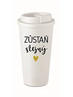 ZŮSTAŇ STEJNÝ - bílý termohrnek 475 ml