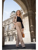 Kalhoty Bootcut S371 světle hnědé - Stylove