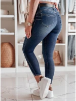 Dámské úzké džínové kalhoty s páskem SKINNYJUP modré FashionStreet UY2223