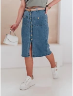 GUZIKOVA modrá midi džínová sukně FashionStreet CY0509 GUZIKOVA modrá midi džínová sukně FashionStreet CY0509