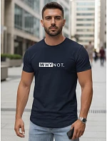 Pánské klasické streetwearové tričko s potiskem tmavě modré FashionStreet NX5122R Pánské klasické streetwearové tričko s potiskem tmavě modré FashionStreet NX5122R