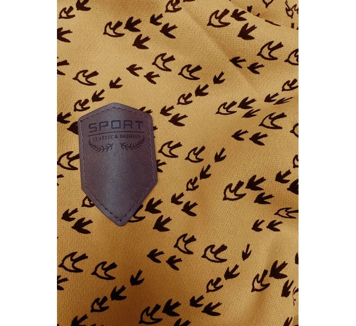 Žlutá sportovní mikina s kapucí a se vzorem model 19690674 - 6&8 Fashion