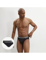 Pánské slipy 2 ks DIM COTTON STRECH SLIP 2x - DIM - černá