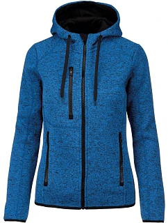 Kariban ProAct PA 366 Dámská pletená fleecová bunda s kapucí 20.P366 light royal blue melange