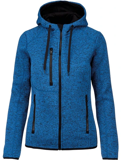 Kariban ProAct PA 366 Dámská pletená fleecová bunda s kapucí 20.P366 light royal blue melange Kariban ProAct PA 366 Dámská pletená fleecová bunda s kapucí 20.P366 light royal blue melange