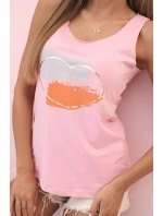 Dámská pruhovaná blůza s V výstřihem a krátkým rukávem béžová Dámská pruhovaná blůza s V výstřihem a krátkým rukávem béžová