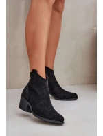 Botky Na Zip Eko Semišové  Černé model 21685110 - S.Barski