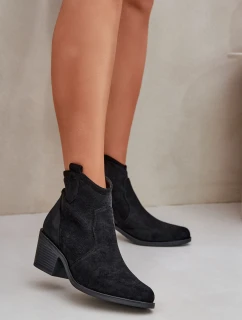 Botky Na Zip Eko Semišové  Černé model 21685110 - S.Barski