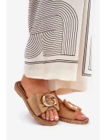 Ploché Dámské Sandály S Ozdobným Detalem Camel model 21689992 - Boto Ploché Dámské Sandály S Ozdobným Detalem Camel model 21689992 - Boto