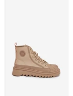 Vysoké Dámské Tenisky Zateplené Big Star OO274A356 Béžové Vysoké Dámské Tenisky Zateplené Big Star OO274A356 Béžové