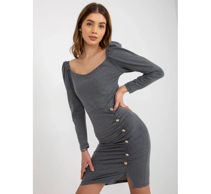 Dámské šaty EM SK HW 20 317 .08 tmavě šedá - FPrice